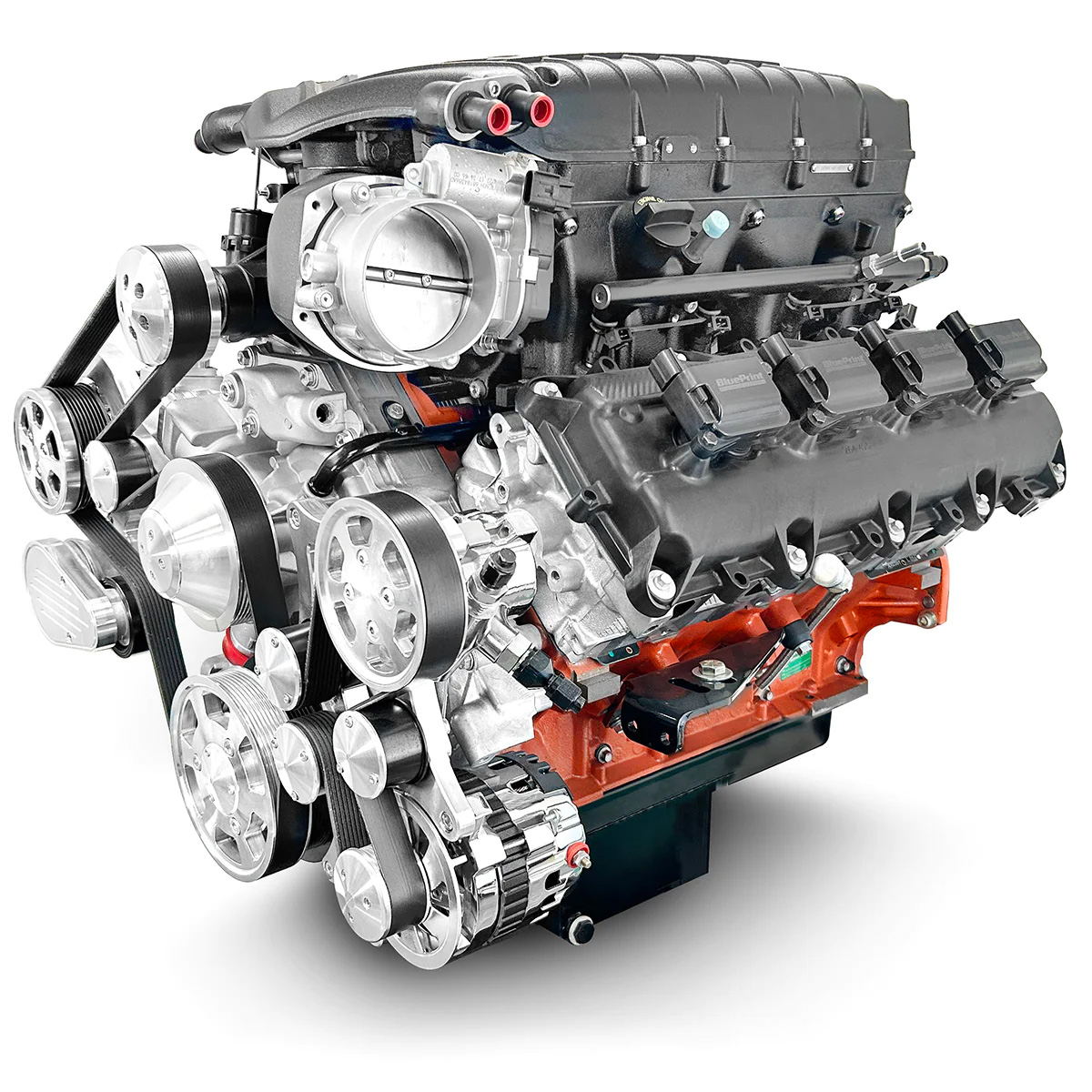 New BluePrint Mopar Hemi 426 c.i. Proseries Crate Engine - Dressed Supercharged longblock w/ pulleys and EFI - PS426SCTK